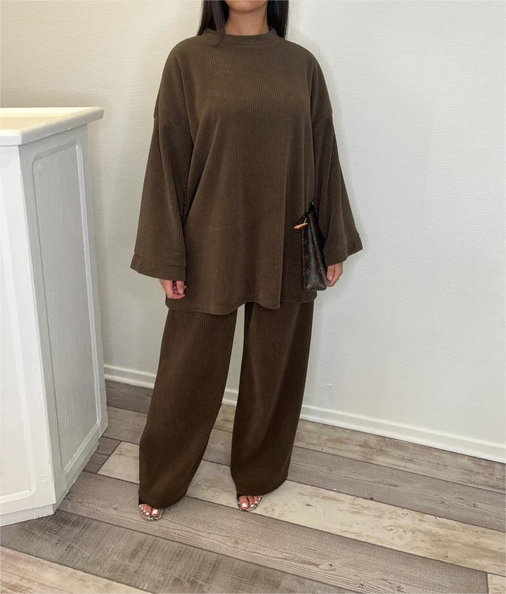Damen Bequemes und stylisches Lounge-Set aus Rippstrick Drune
