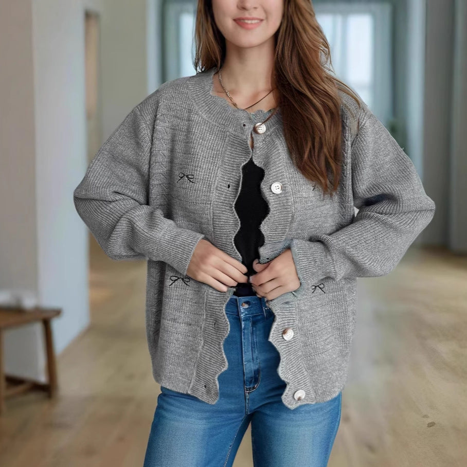 Damen Strickjacke mit verspieltem Details Drune