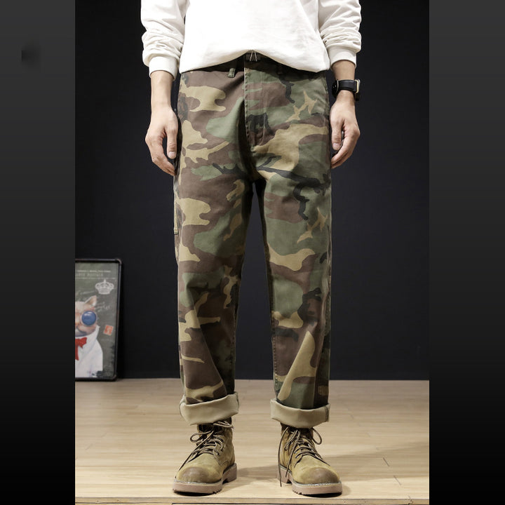 Herren Cargohose mit modernen Camouflage-Details und bequemen Schnitt Drune