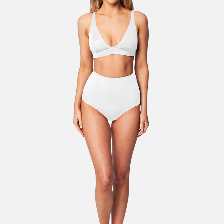 Damen Hochgeschnittener Bikini mit tiefem V-Ausschnitt Drune