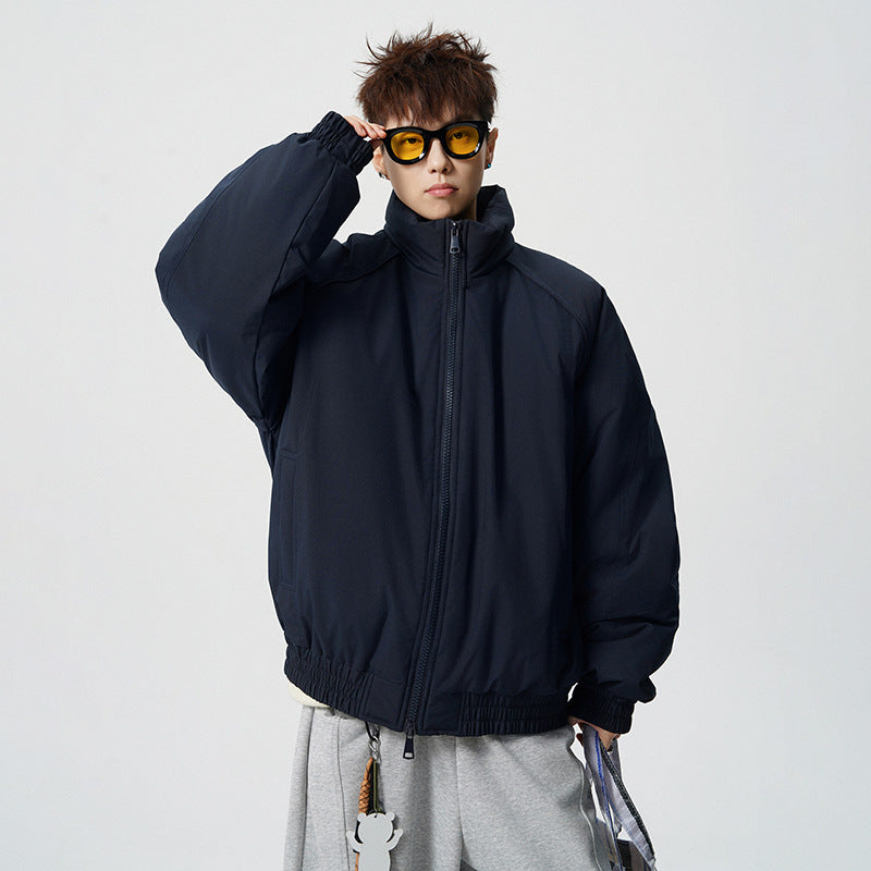 Herren Oversized Windjacke mit Stehkragen und elastischen Bündchen Drune