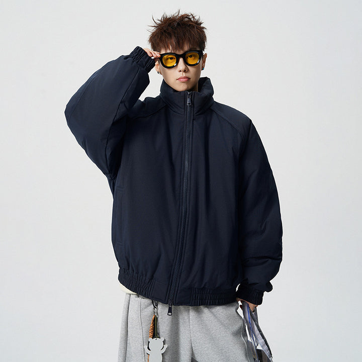 Herren Oversized Windjacke mit Stehkragen und elastischen Bündchen Drune