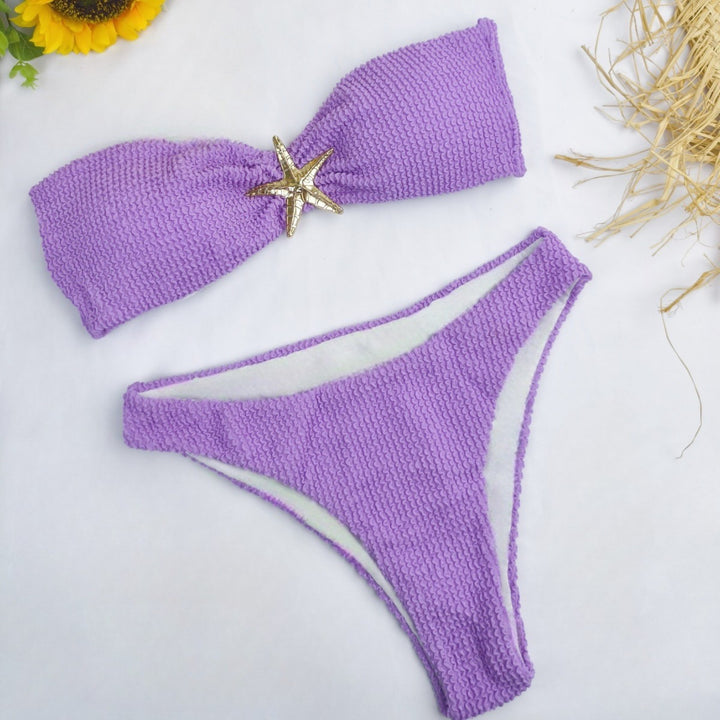 Damen Bandeau-Bikini mit funkelndem Sternen-Detail Drune