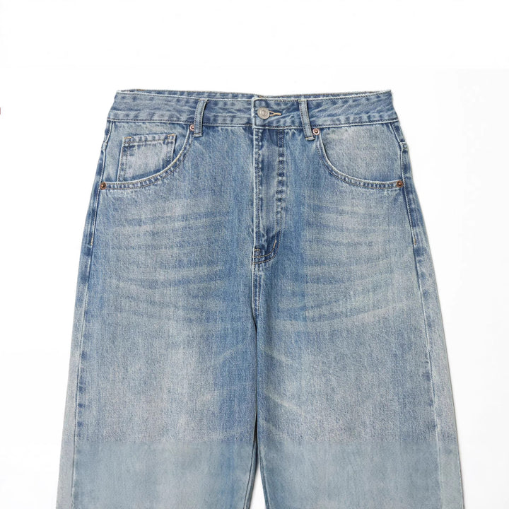 Damen nan weite Destroyed Jeans mit hoher Leibhöhe und umgeschlagener Saum Drune