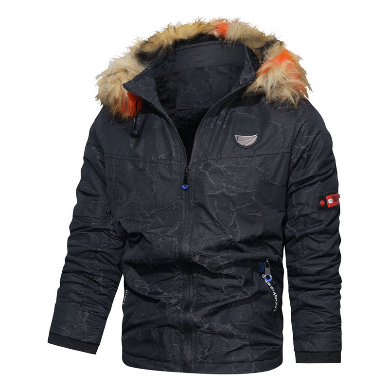 Herren Winterparka mit Kunstfellkapuze, wärmender Thermo-Innenlage und multifunktionalen Taschen Drune