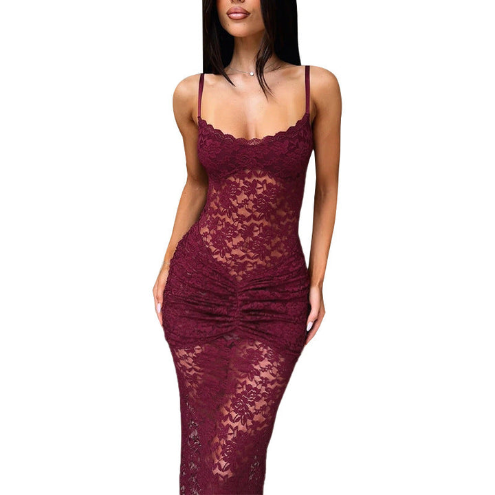 Damen Spitzen-Maxikleid mit raffiniertem Design Drune