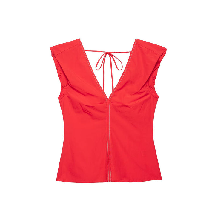 Damen Weite Plissee-Patchwork Palazzo‑Hose mit Tunnelzug Drune