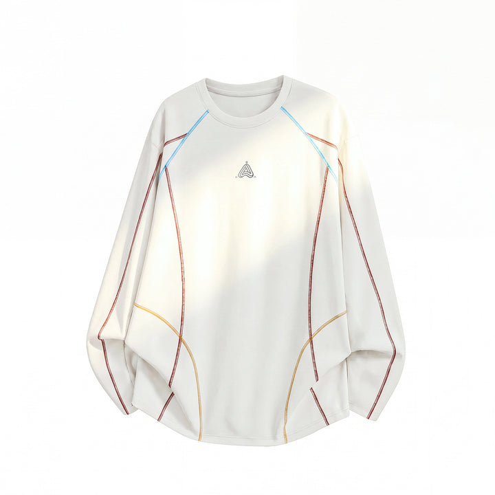 Unisex Weit geschnittenes Sweatshirt mit dekorativen Flatlock‑Nähten und Raglanärmeln Drune