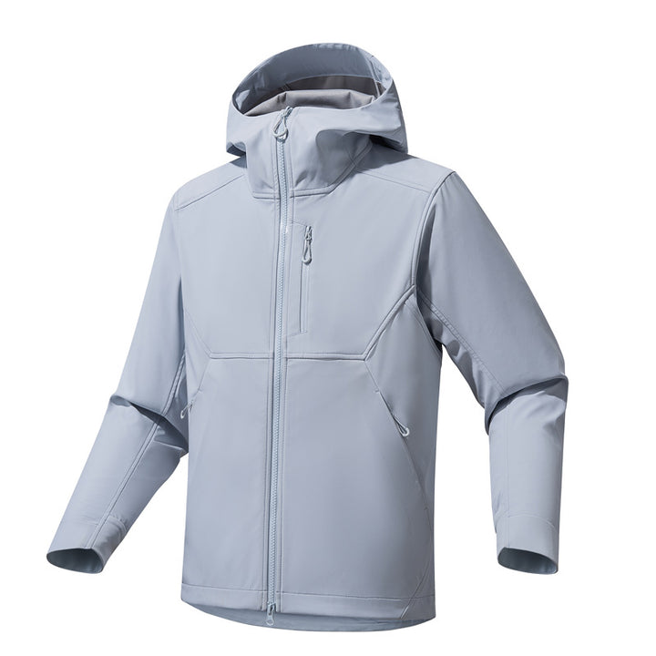 Herren Technische Softshell-Hoodiejacke mit Kapuze, winddichter Membran und ergonomischem Schnitt Drune