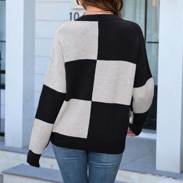 Drune | Karierter Strickpullover