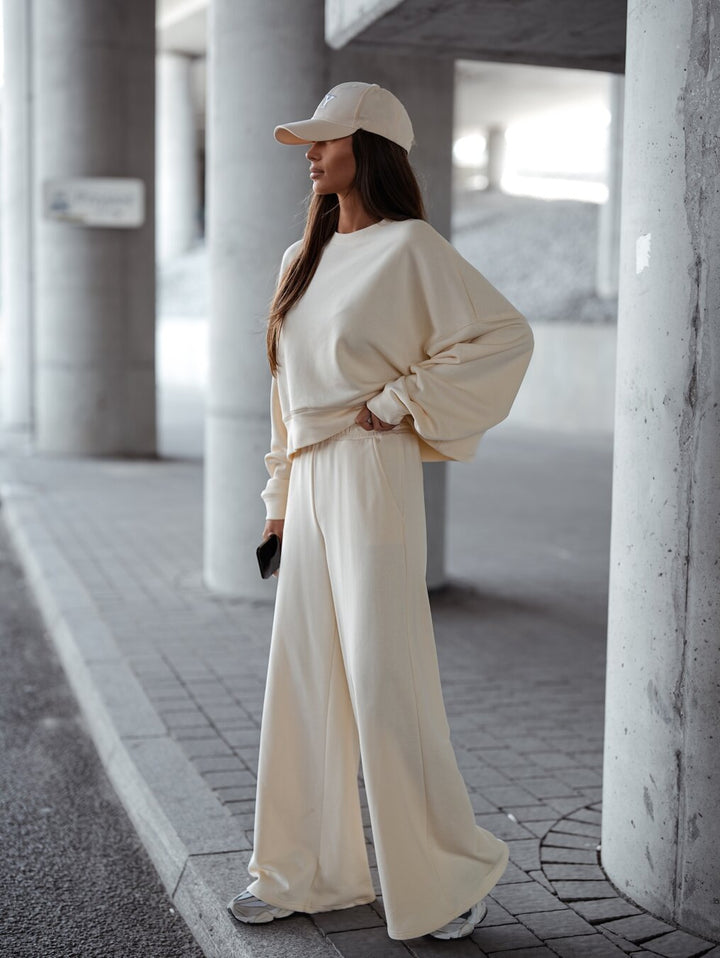 Damen Bequemer Oversized Freizeitanzug mit weitem Schnitt und übergroßem Kragen Drune