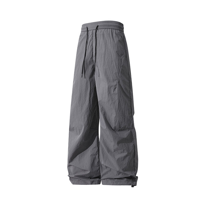 Unisex Weite technische Nylon-Hose mit Kordelzug und verstellbarem Saum Drune