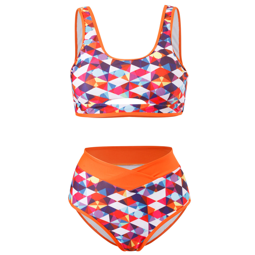 Damen Sportliches Bikini-Set mit geometrischem Muster Drune