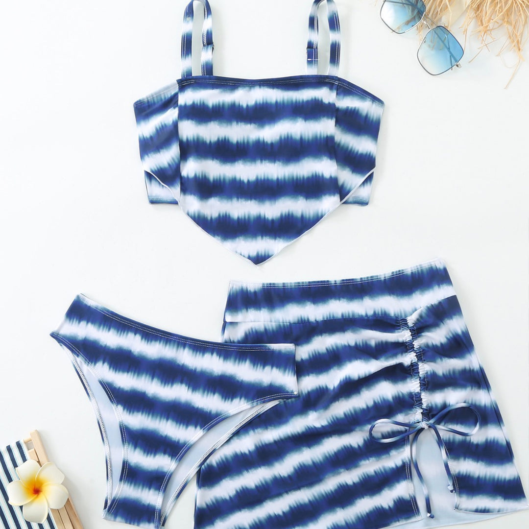 Damen Triangel-Bikini-Set mit asymmetrischem Rock und klassischem Schnitt Drune