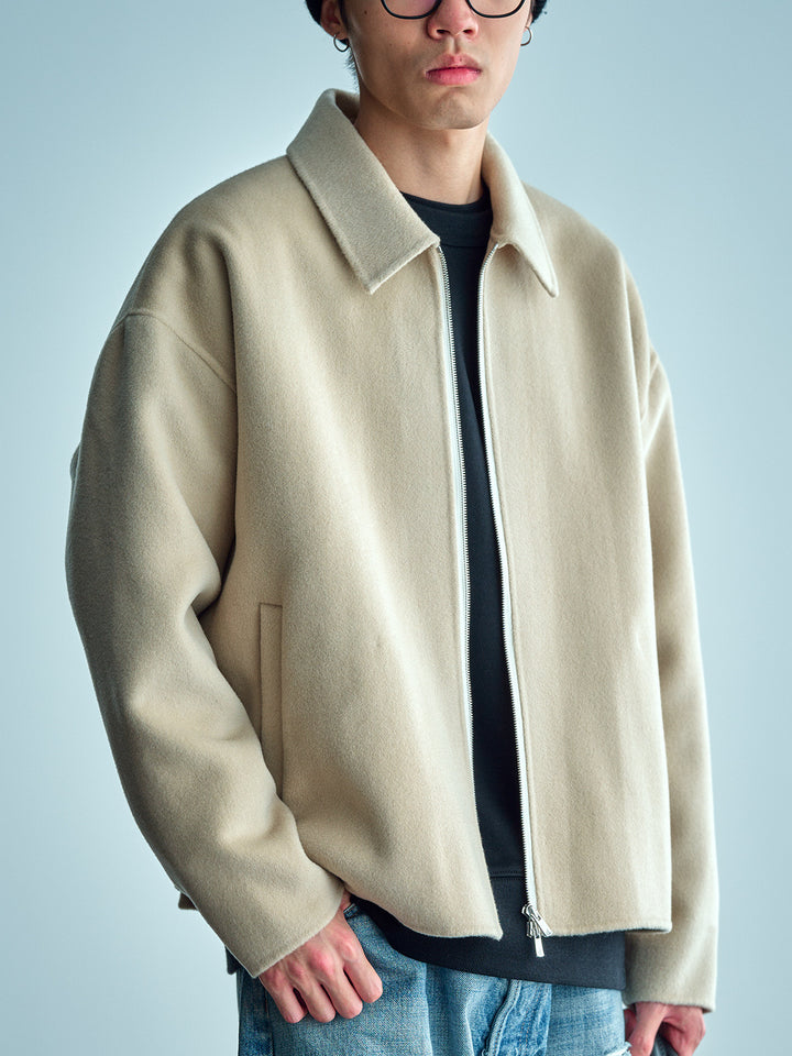 Herren Wolljacke mit Reißverschluss und weiter Passform Drune