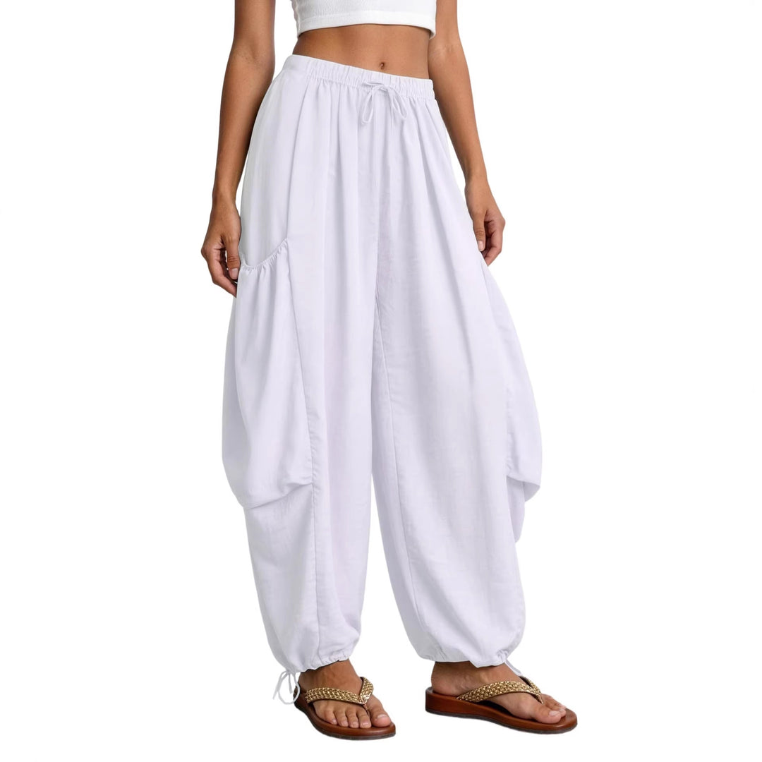 Damen Bequeme Freizeithose mit übergroßen Taschen und elastischem Bund Drune