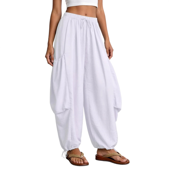 Damen Bequeme Freizeithose mit übergroßen Taschen und elastischem Bund Drune