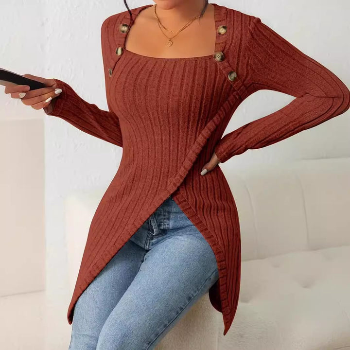 Damen Langarmshirt mit ausgefallenem Schnitt Drune