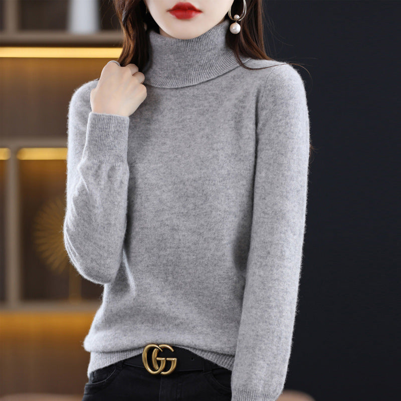 Damen Schmal geschnittener Rollkragenpullover aus kaschmirähnlichem Feinstrick mit softem Flor Drune