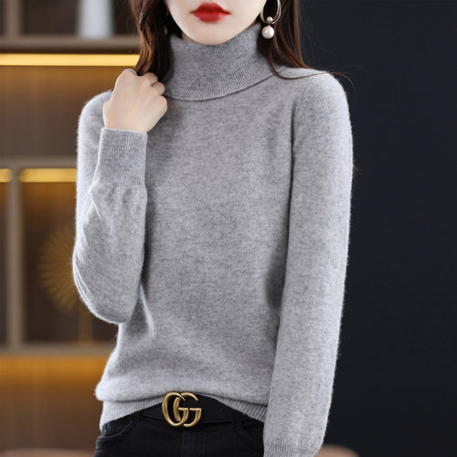 Damen Schmal geschnittener Rollkragenpullover aus kaschmirähnlichem Feinstrick mit softem Flor Drune