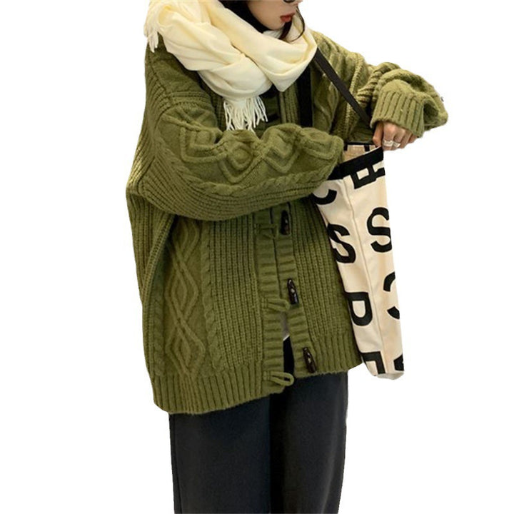 Damen kuschelige Strickjacke mit Kapuze und Zopfmuster Drune