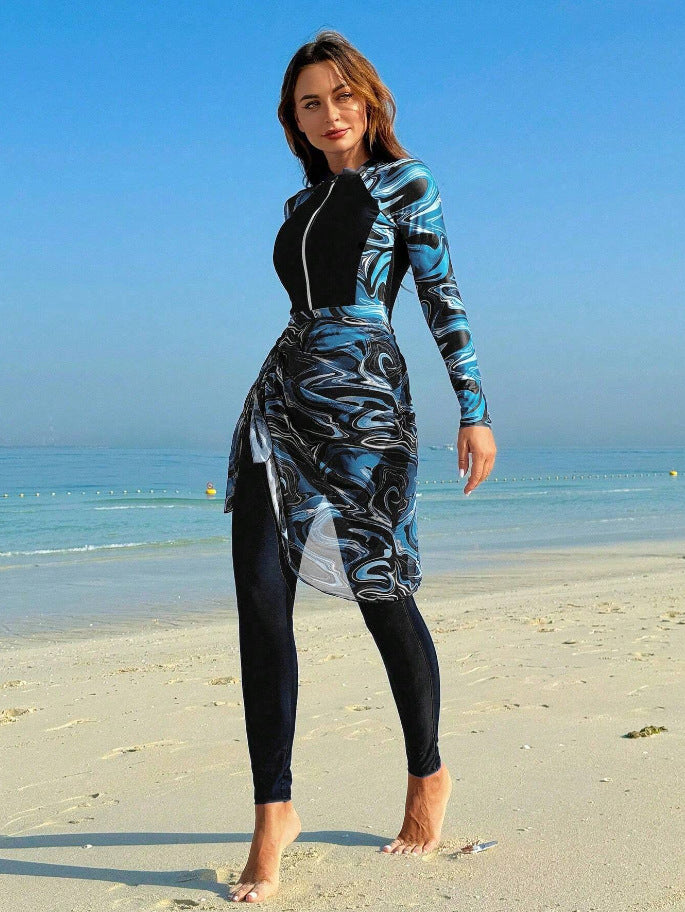 Damen Sportlicher Surfanzug mit modischem Wickeldesign Drune