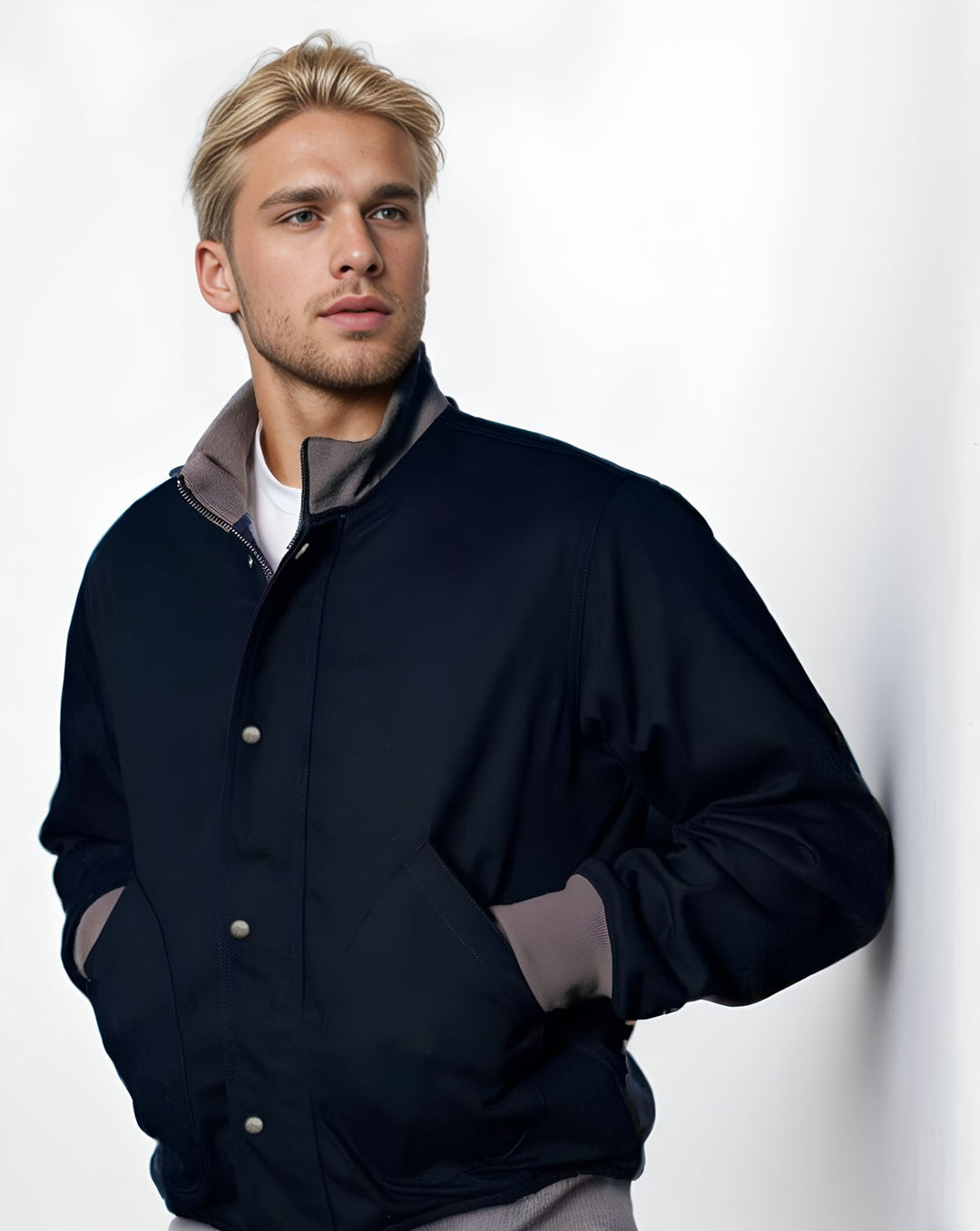 Herren lässige Freizeitjacke mit funktionalen Taschen und modernem Kragen Drune