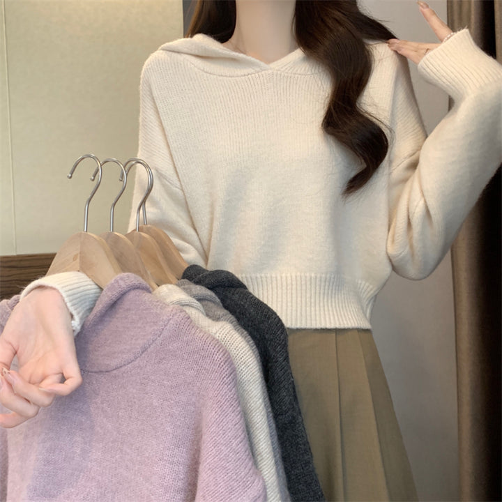 Damen Modischer Hoodie mit lässiger Passform und strukturiertem Material Drune