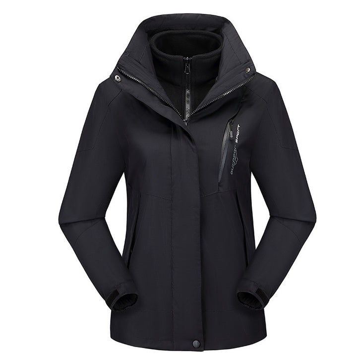 Damen vielseitige Outdoorjacke mit abnehmbarer Fleece‑Innenjacke und winddichter Softshell‑Hülle Drune