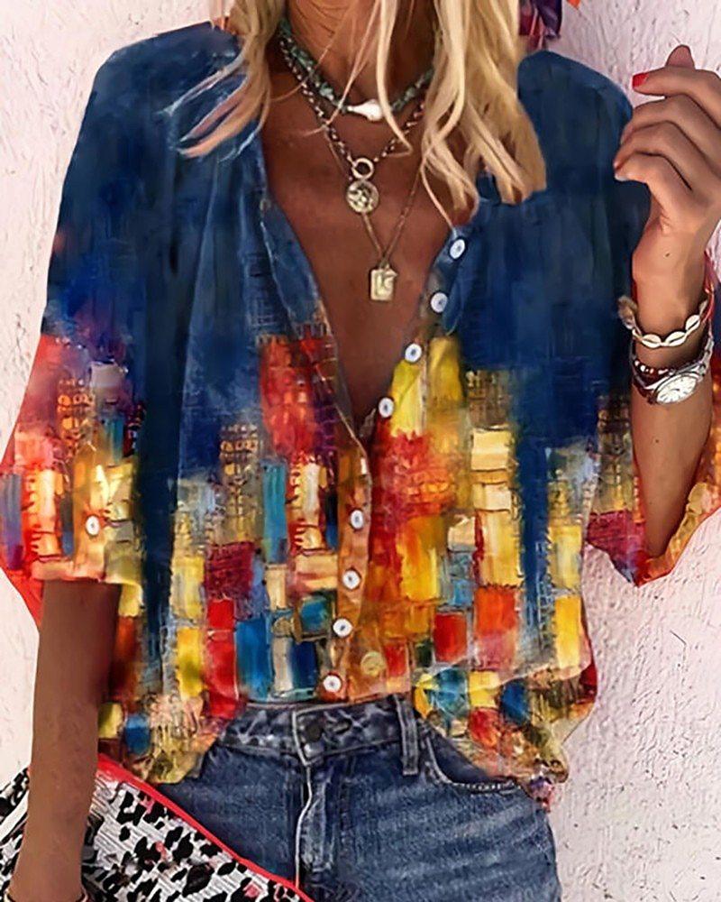 Drune | Spitzenbestickte Boho Langarm Tunika Bluse