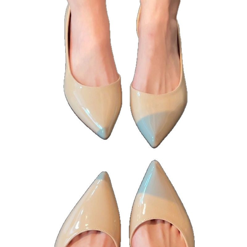 Damen Lack-Ballerinas mit spitzer Zehenform und eleganter DOrsay-Silhouette Drune