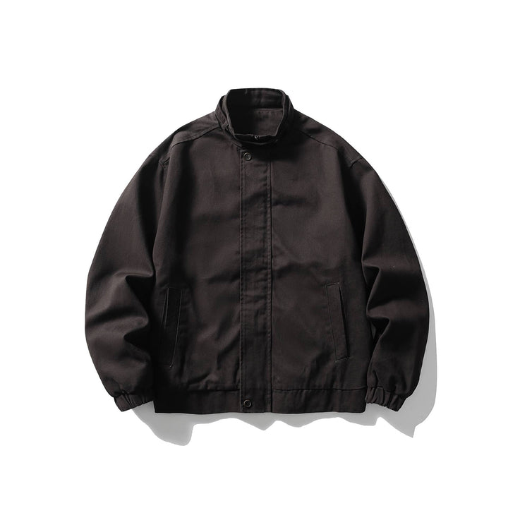 Herren Kurz geschnittene funktionale Canvas-Blousonjacke mit hohem Stehkragen Drune