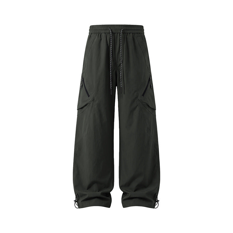 Herren weite Technical Utility-Cargo-Hose mit Tunnelzugbund und multifunktionalen Taschen Drune
