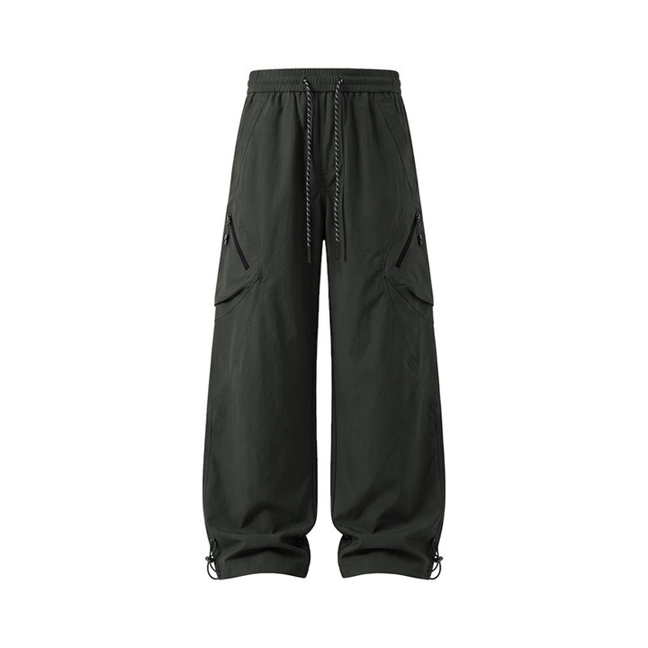 Herren weite Technical Utility-Cargo-Hose mit Tunnelzugbund und multifunktionalen Taschen Drune