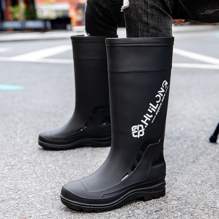 Herren Wasserdichte Gummistiefel mit verstellbarem Schaftabschluss und profiliertem Dämpfungssohlensystem Drune