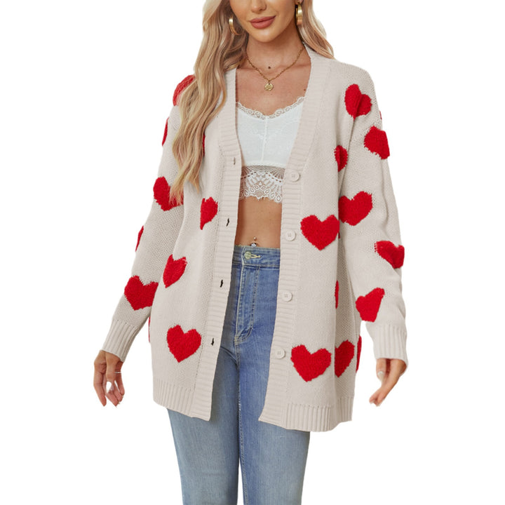 Damen Strickjacke mit Herzen Drune