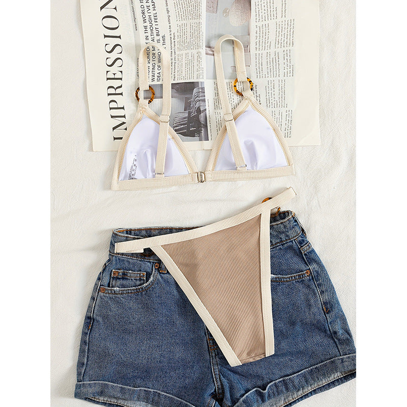 Damen Triangel-Bikini mit eleganten Riemen und aufwendigem Design Drune