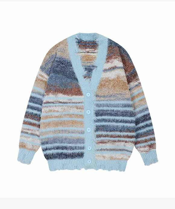 Damen Strickjacke mit farbenfrohem Muster und weichem Material Drune