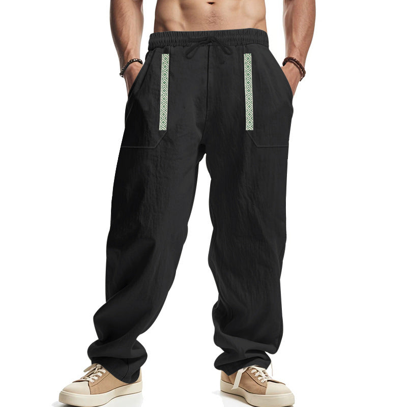 Herren lässige Cargo-Hose mit funktionalen Taschen und elastischem Bund Drune