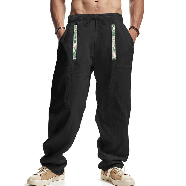 Herren lässige Cargo-Hose mit funktionalen Taschen und elastischem Bund Drune