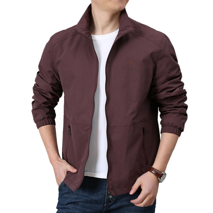 Herren Leichte Windjacke mit Stehkragen, elastischen Bündchen und verdecktem Reißverschluss Drune
