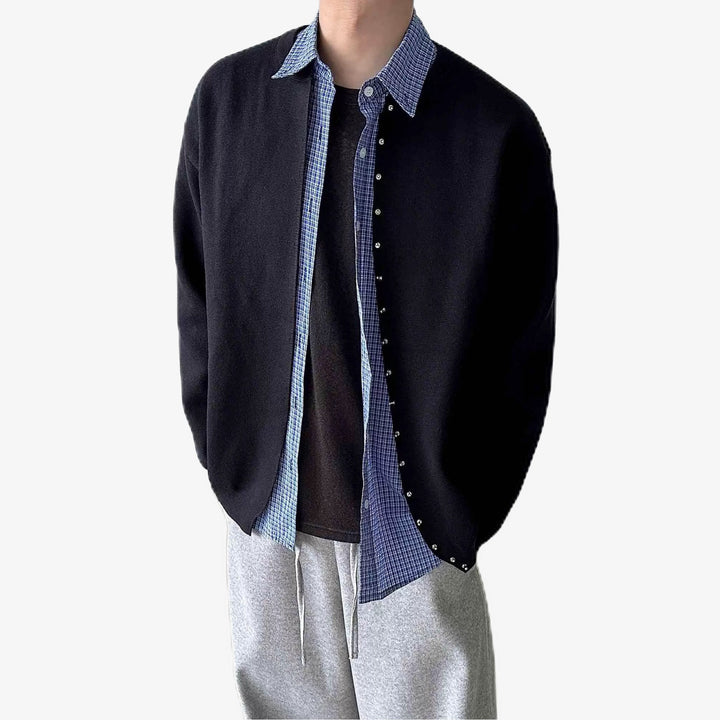 Herren Lässige Strickjacke mit Knopfleiste Drune