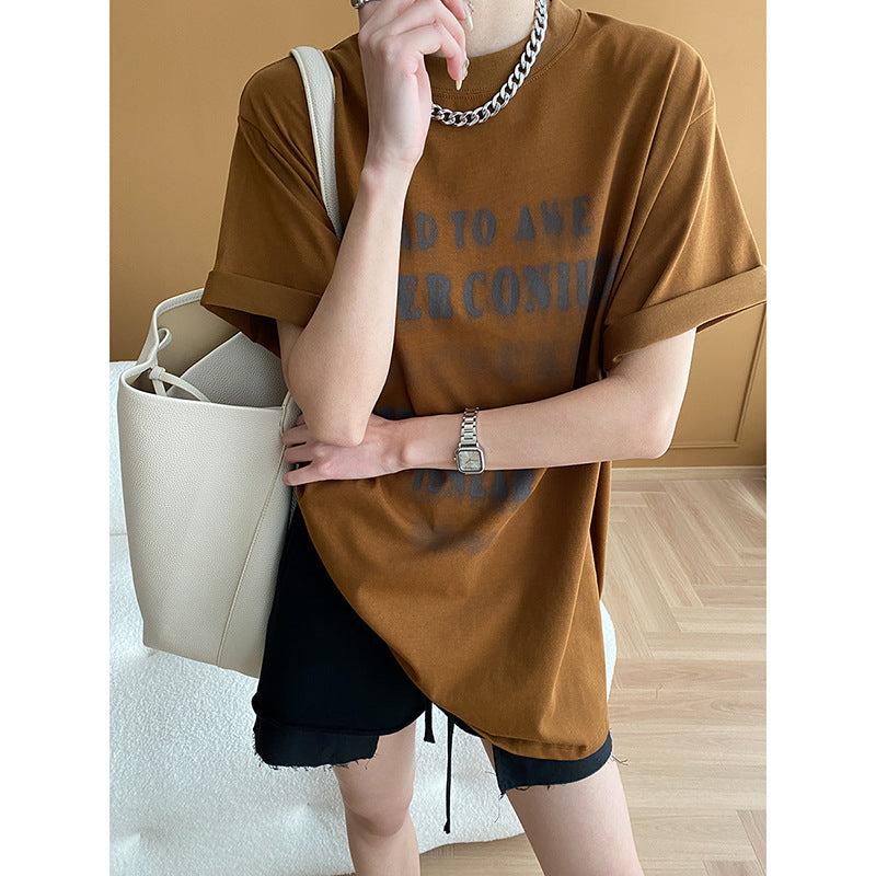 Damen Oversized T-Shirt mit kreativem Grafikdruck und lässigem Schnitt Drune