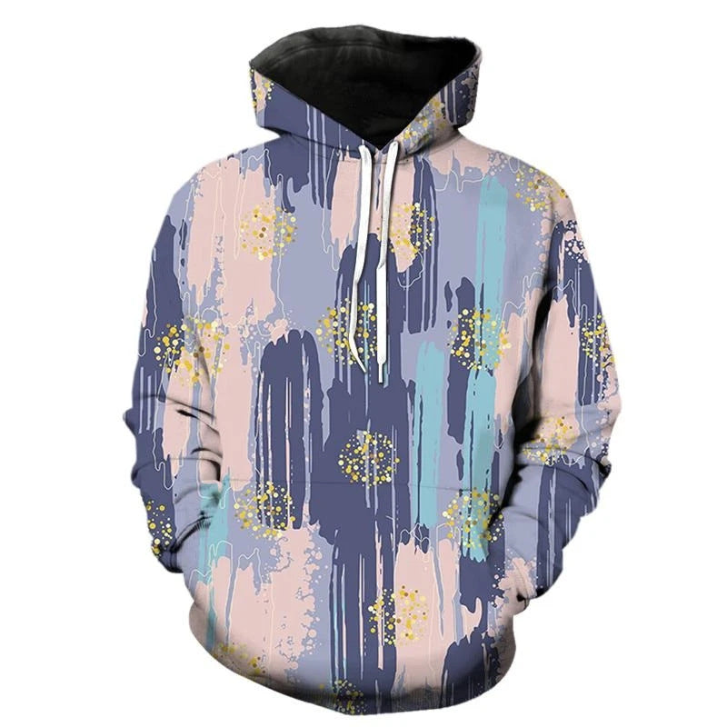 Damen Kreativer Kapuzenpullover mit abstraktem Design Drune