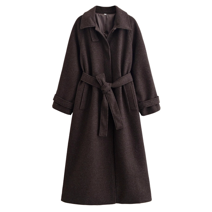 Damen 10+ taillierter Wollmix‑Mantel mit Bindegürtel Drune