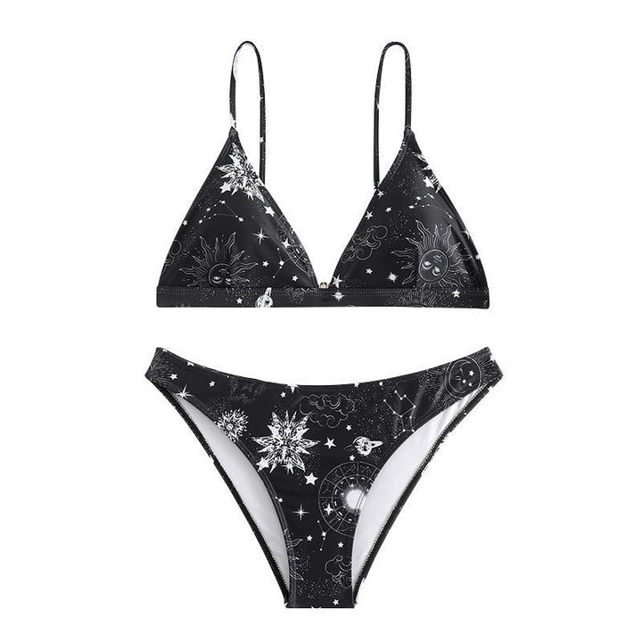 Damen Triangel-Bikini mit einzigartigem Sternenmotiv und verstellbaren Trägern Drune