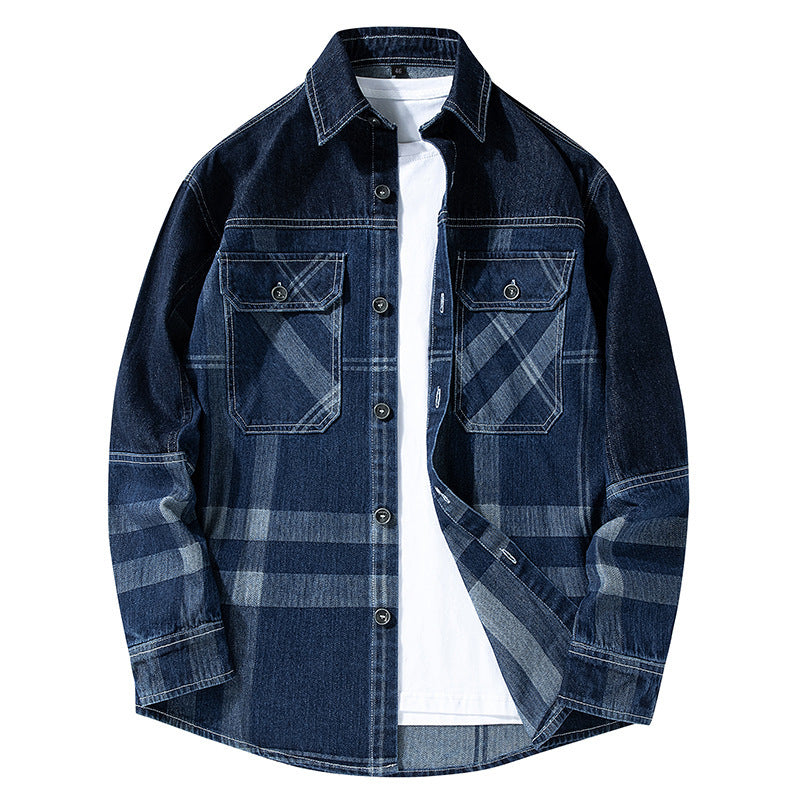 Herren Gemusterte Hemdjacke im Denim-Stil Drune