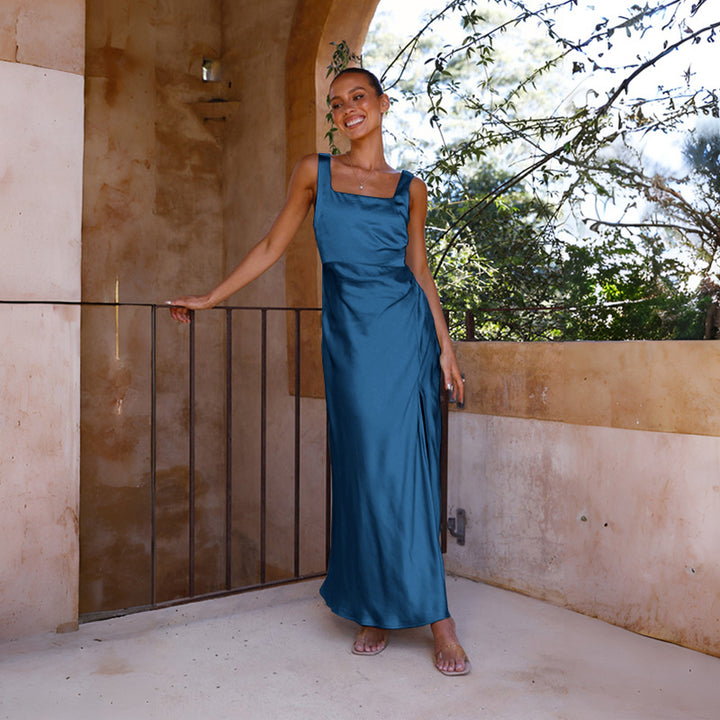 Damen Abendkleid mit hohem Schlitz und schicker Silhouette Drune