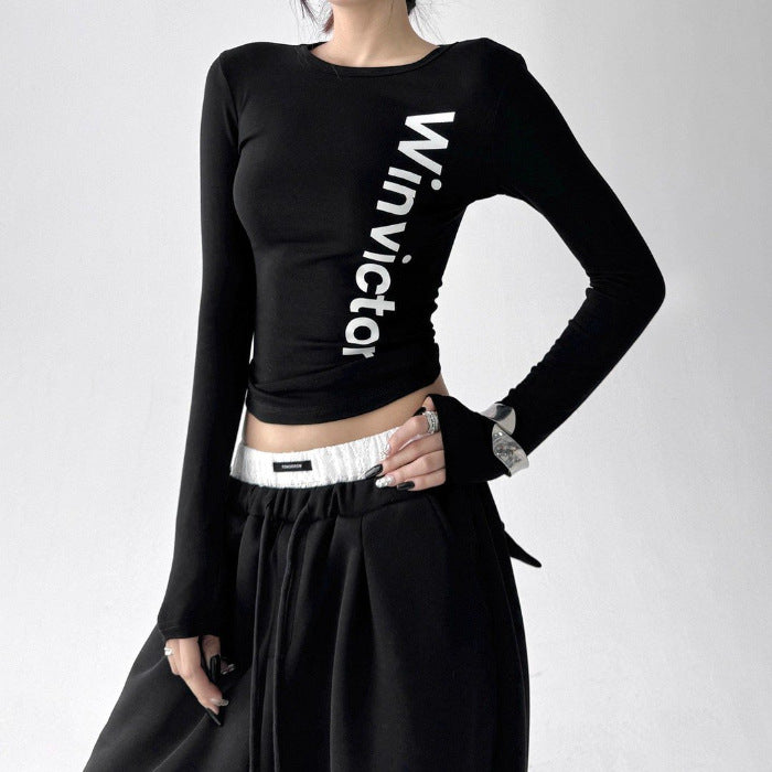 Damen langärmliges Statement-Shirt Drune
