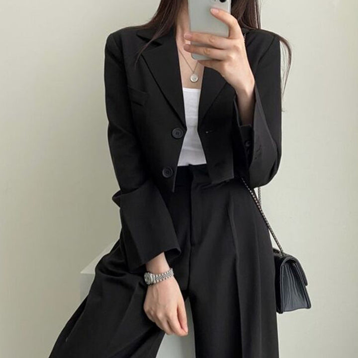 Damen Weit geschnittene Hochtaillierte Hose Drune